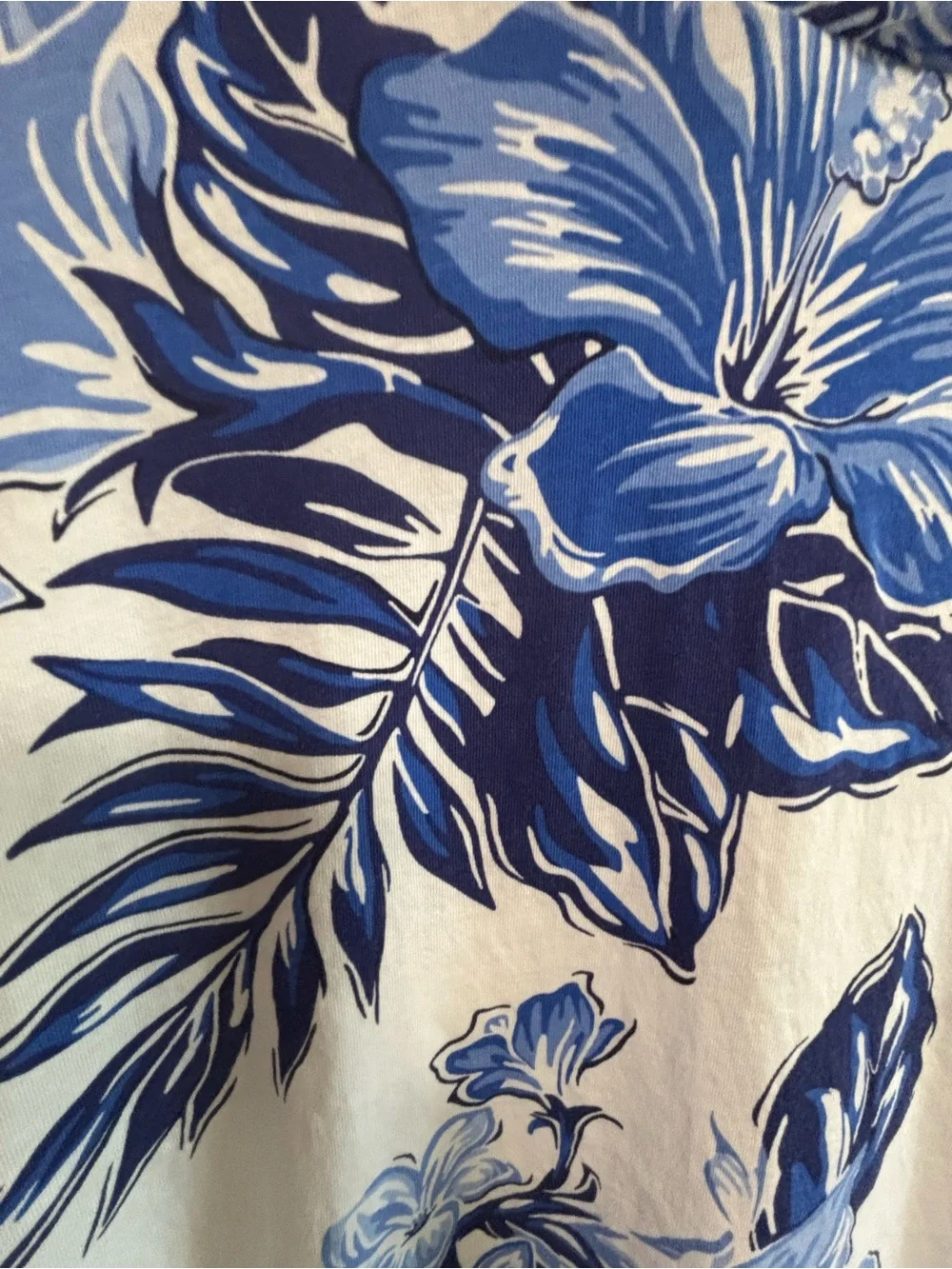 POLO Ralph Lauren Blue Floral Tropical Cotton Jersey Hooded T-Shirt S